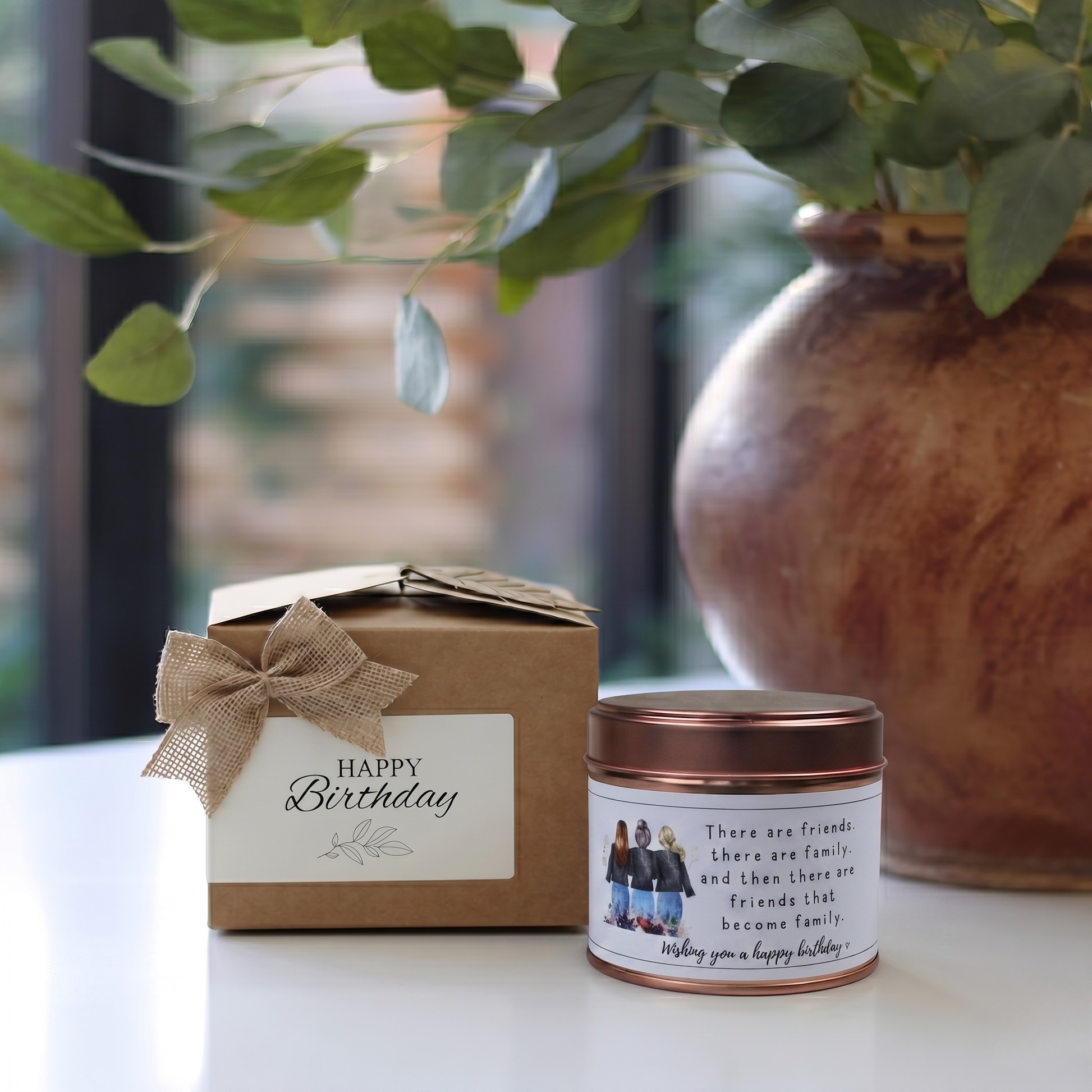 Custom friends become family sentimental candle gift with personalized name and message - Hideaway Home Fragrances