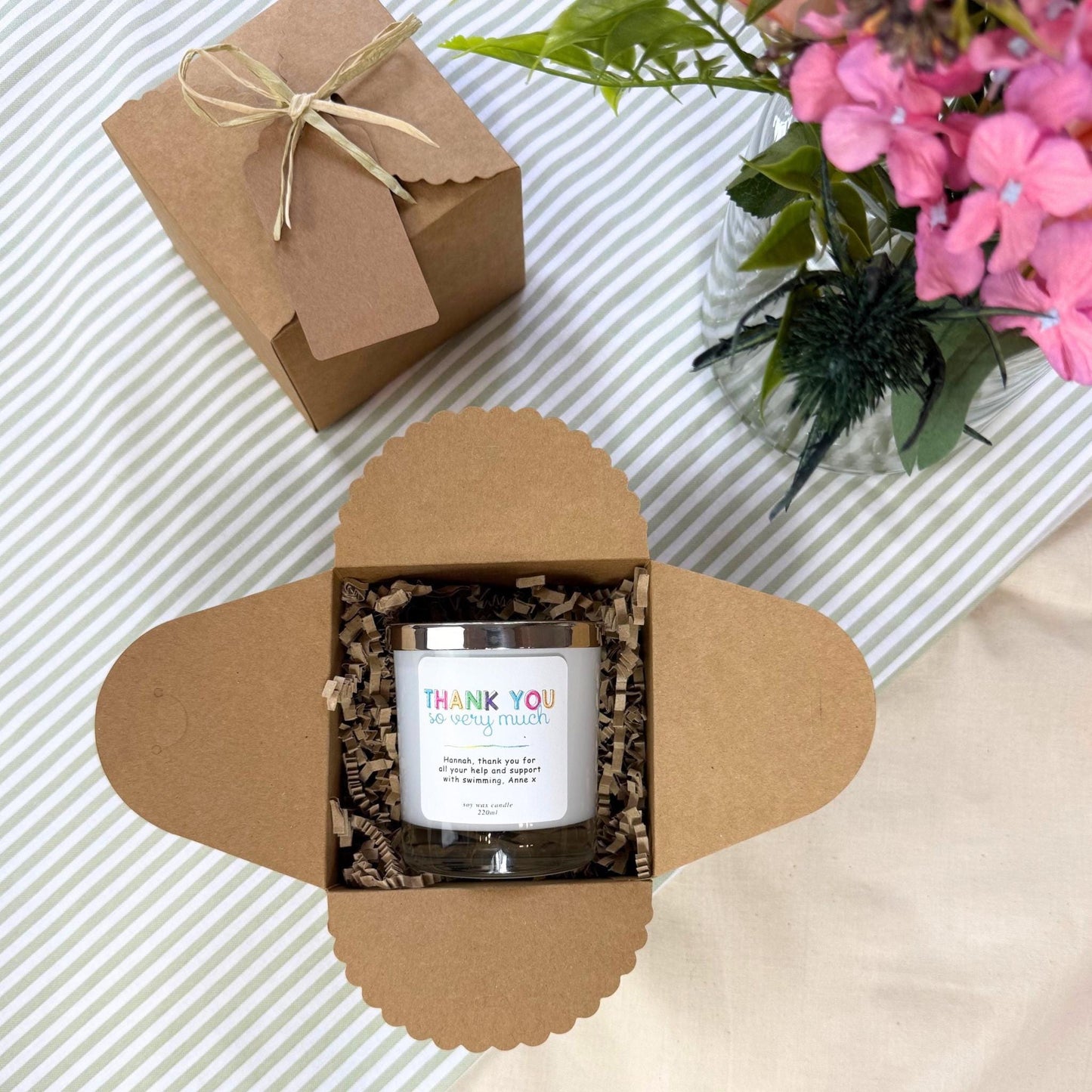 Elegant Thank You Candle – Personalised Gift to Show Appreciation
