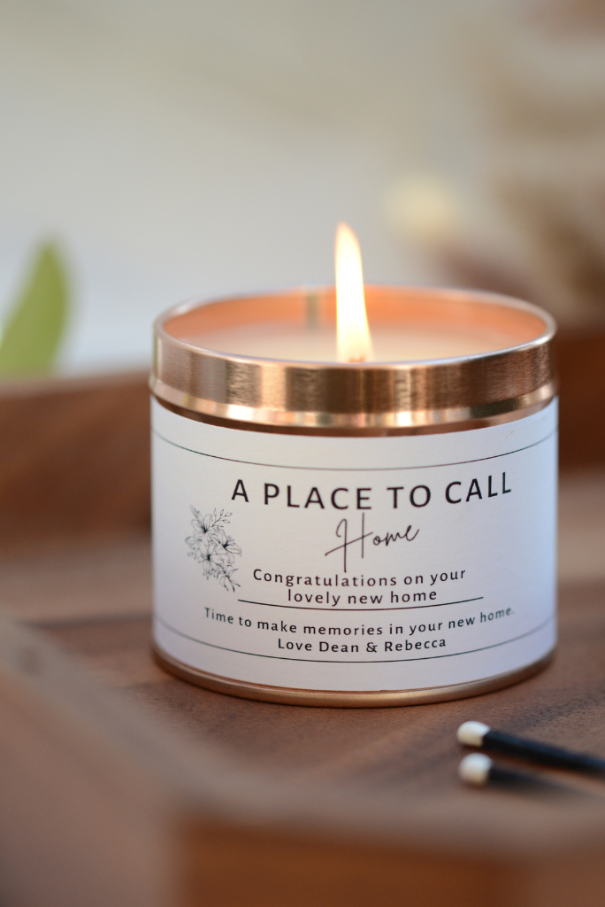 Congratulations on your New Home - Personalised Candle Gift - Hideaway Home Fragrances
