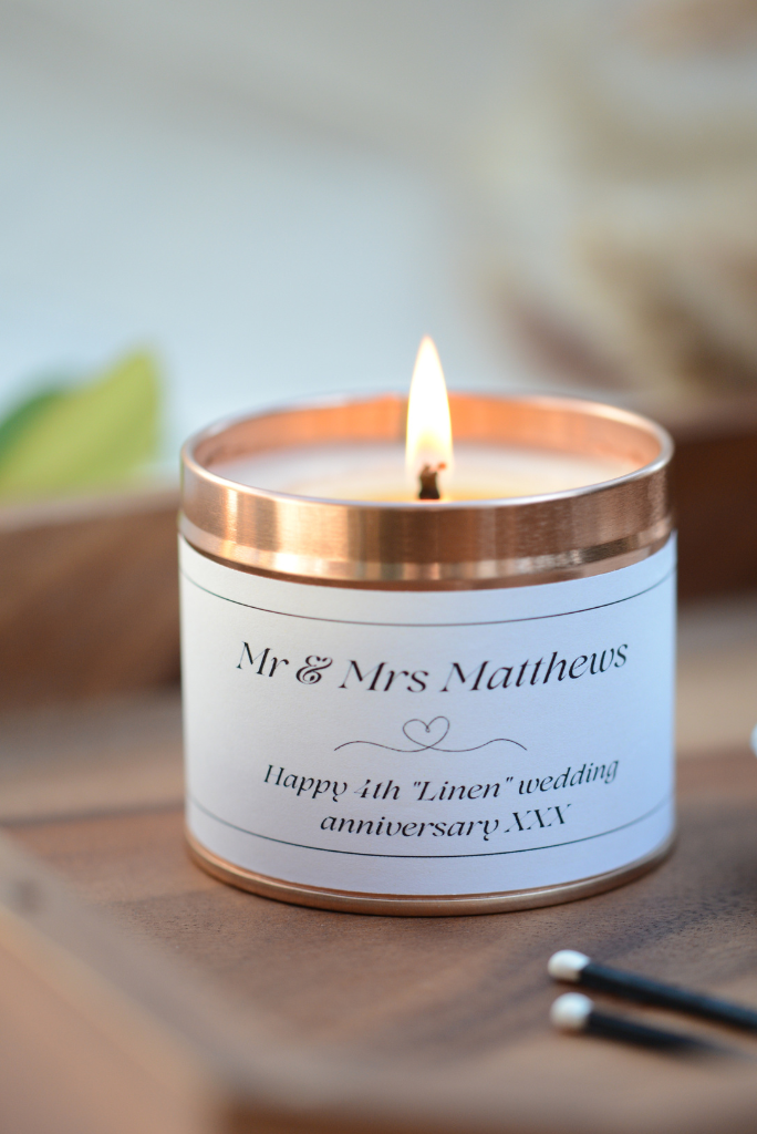 Happy Anniversary Candle Gift - Personalised Candle Gift - Hideaway Home Fragrances