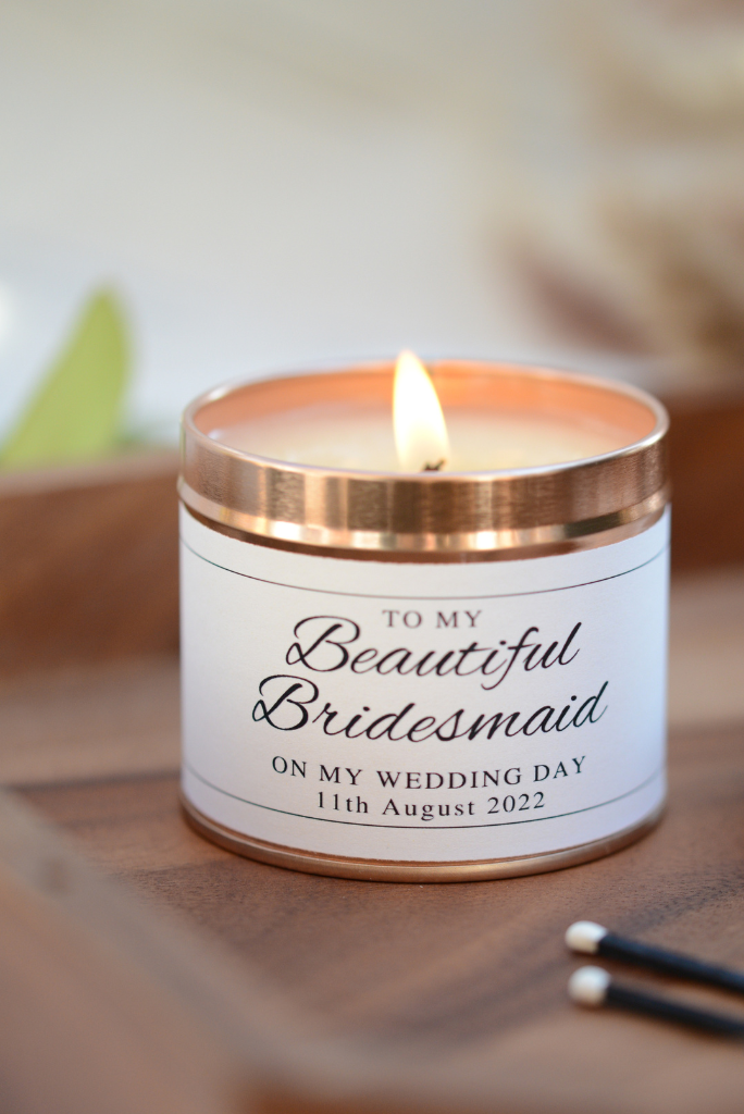 Beautiful Bridesmaid - Personalised Candle Gift - Hideaway Home Fragrances