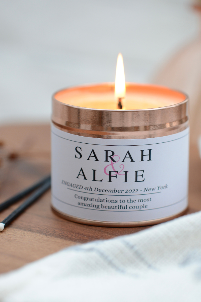 Personalised Engagement Candle Gift - Hideaway Home Fragrances