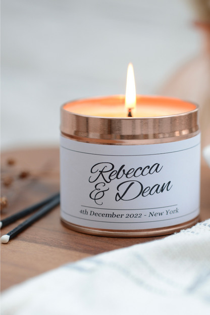 Personalised Engagement with Names Candle Gift - Hideaway Home Fragrances