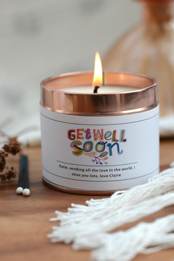 Get Well Soon - Personalised Candle Gift - Hideaway Home Fragrances