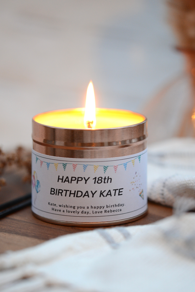 Happy 18th Birthday - Personalised Candle Gift - Hideaway Home Fragrances