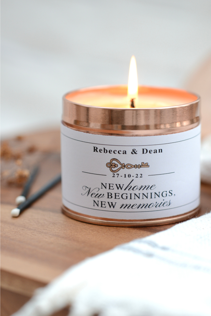 Happy New Home Gift - Personalised Candle Gift - Hideaway Home Fragrances 