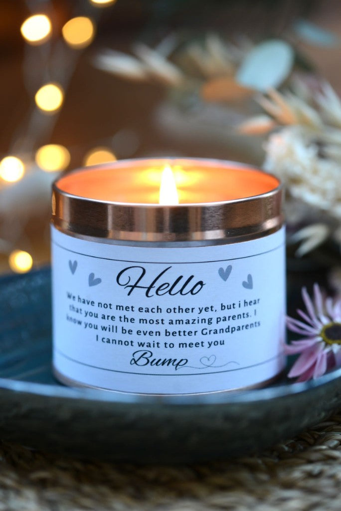 Hello Grandparents from Baby Bump - Personalised Candle Gift - Hideaway Home Fragrances