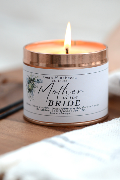 Mother of the Bride Personalised Candle Gift - Hideaway Home Fragrances