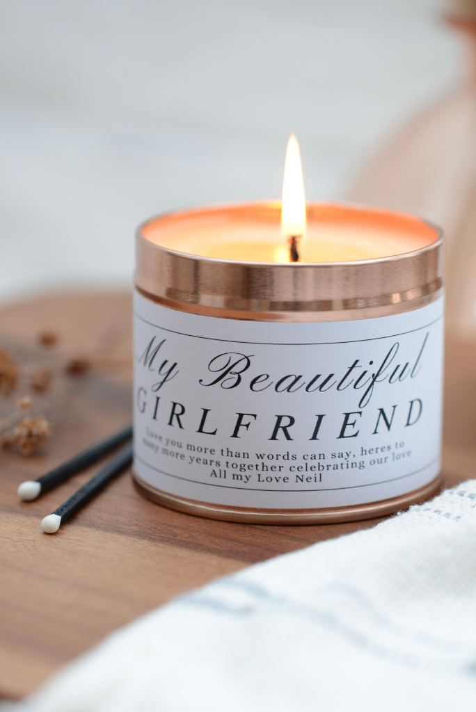 My Beautiful Girlfriend - Romantic Personalised Candle Gift - Hideaway Home Fragrances
