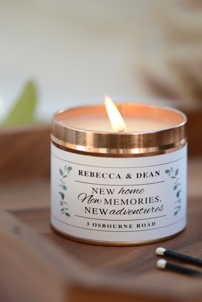 New Home, New Memories Personalised Candle Gift - Hideaway Home Fragrances