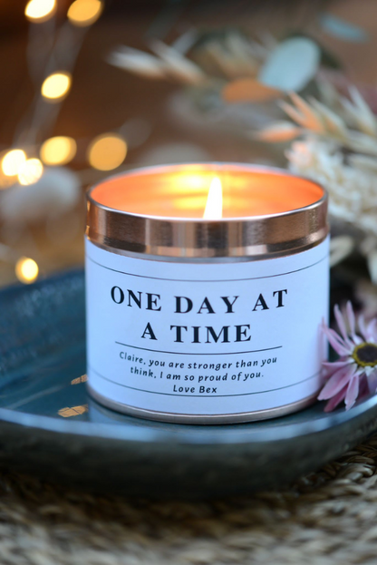 One Day at a Time - Personalised Candle Gift - Hideaway Home Fragrances
